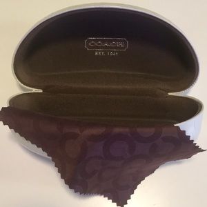 NEW Coach Sunglasses Clam Shell Case & Cloth